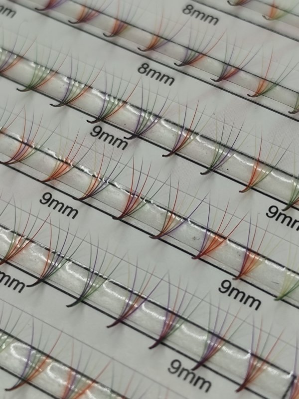 5D C 0,07 6-12mm VIRAL RAINBOW Paleta Mix - Kolorowe Kępki ŻÓŁTY / ZIELONY / FIOLETOWY / CZERWONY