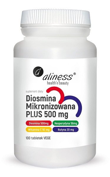 Aliness Diosmina mikronizowana PLUS 500 mg suplement diety 100 tabletek