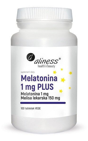 Aliness Melatonina 1 mg PLUS suplement diety 100 tabletek VEGE