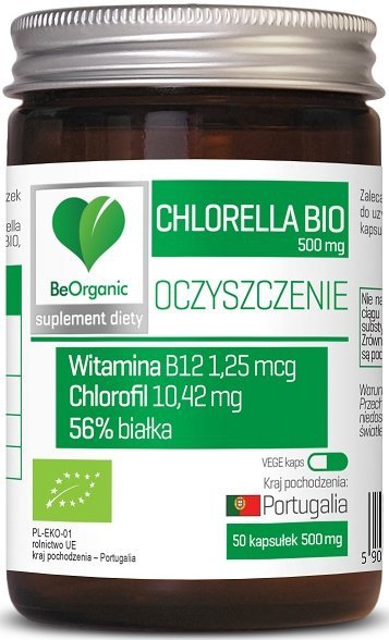 Aliness BeOrganic Chlorella produkt BIO 500mg x 50 kaps