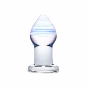 Szklany plug analny - Glas Amethyst Rain Glass Butt Plug