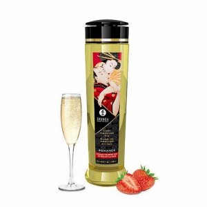 Olejek do masażu - Shunga Massage Oil Romance Strawberries & Champagne 240 ml