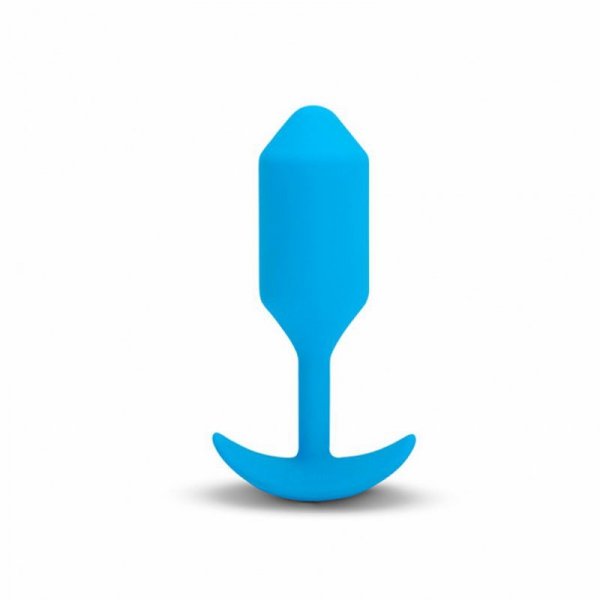 Plug analny wibrujący - B-Vibe Vibrating Snug Plug 3 (L) Blue