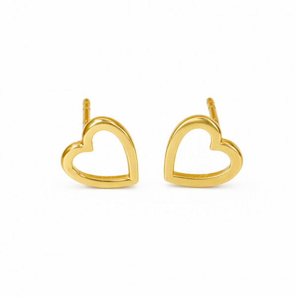 Złote kolczyki serca 585 KL.03598