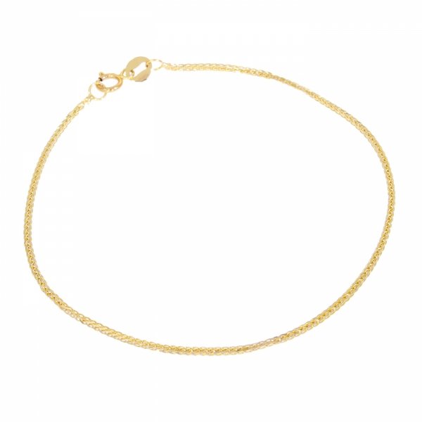 Złota bransoletka 585 – delikatny splot lisi ogon