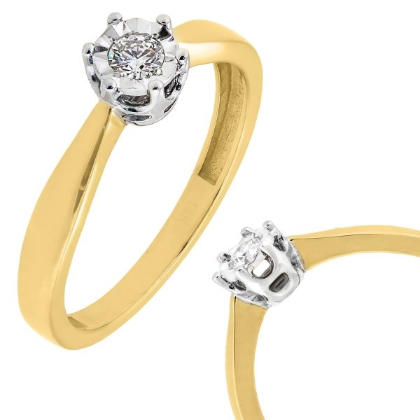  Złoty pierścionek zaręczynowy z brylantem PR.A204/10 RC