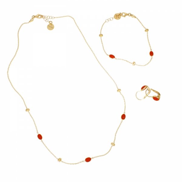 Złoty naszyjnik z koralem CE.01020 pr.585