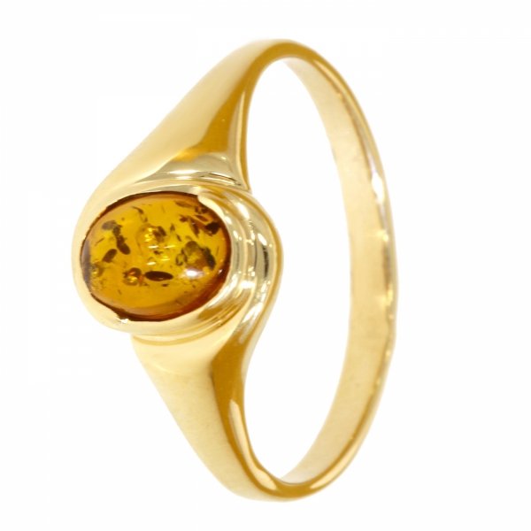 Złoty pierścionek z bursztynem PR.01110 pr.585