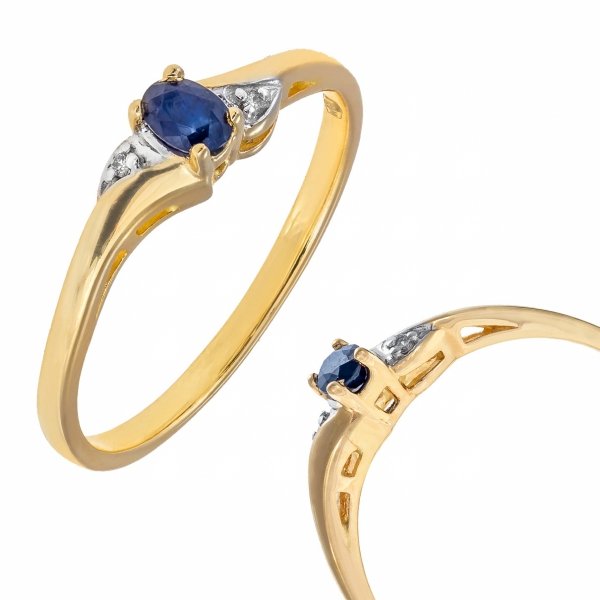Złoty pierścionek z Topazem London Blue i brylantami PR.CCH437/BTCR pr.585