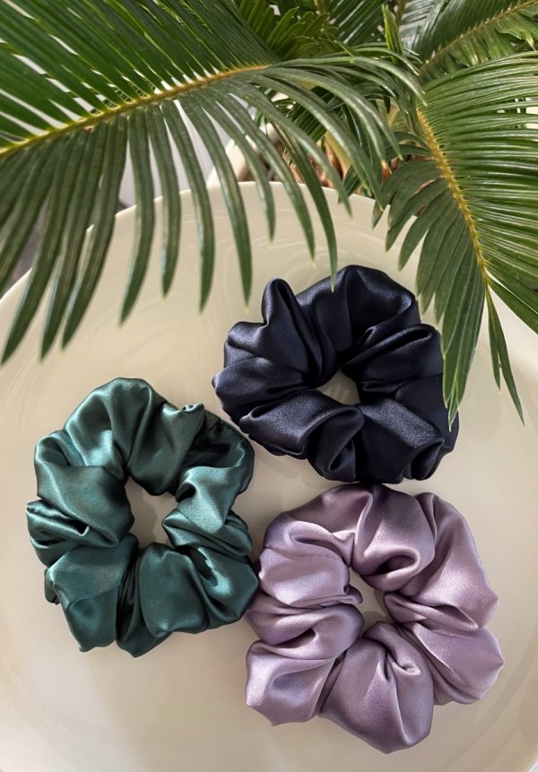 Jedwabna Scrunchie Maxi Zieleń