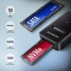Axagon ADM2-AM USB-A 10Gbps - M.2 NVMe & SATA SSD adaptér, kabelis USB-A 10cm Obudowa SSD Czarny