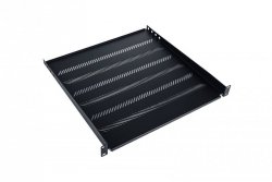 Półka stała 19, 1U, gł. 450 mm, nośność 25 kg, mocowanie w 4 punktach, czarny,śruby i uchwyt w kpl.