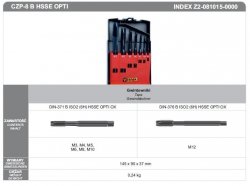 GWINTOWNIKI ZESTAW M3-M12 DIN-371B/DIN-376B (6H) HSSE CZP-8 OPTI