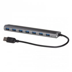 i-tec Metal U3HUB778 huby i koncentratory USB 3.2 Gen 1 (3.1 Gen 1) Type-A 5000 Mbit/s Srebrny
