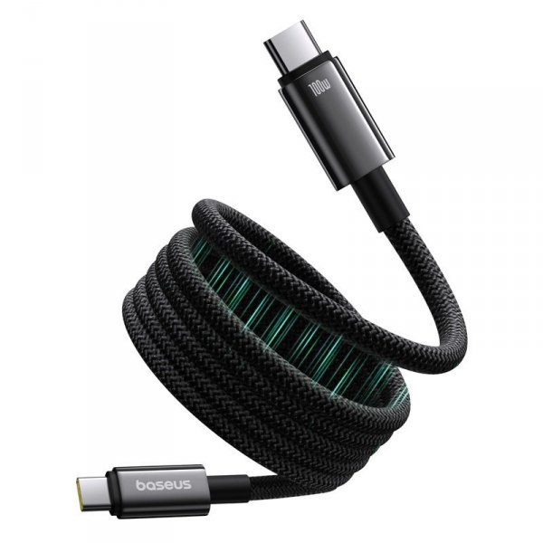 Kabel Baseus Tungsten magnetyczny USB C-USB C 100W 1m (czarny)