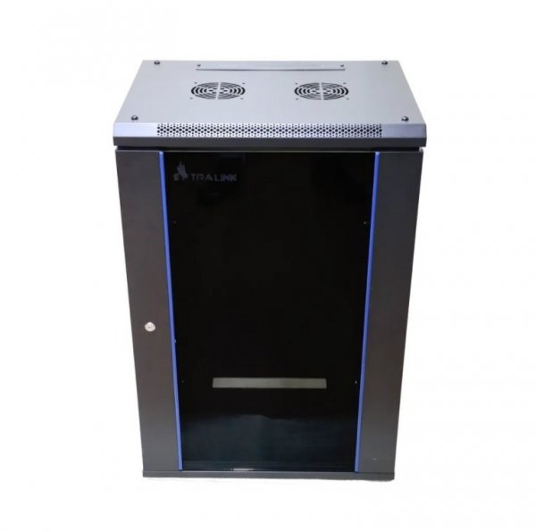 Extralink-szafa wisz 19&quot; 18U 600mm d.szklane czarna