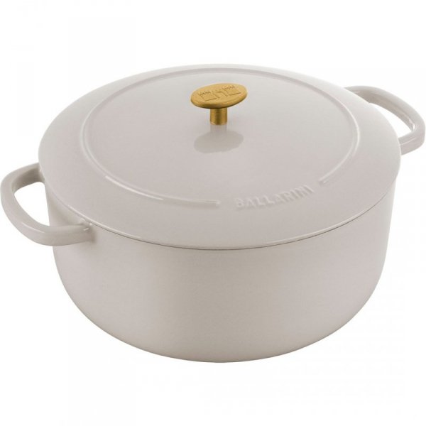 Garnek żeliwny okrągły Ballarini Bellamonte - 7 ltr, Kość słoniowa