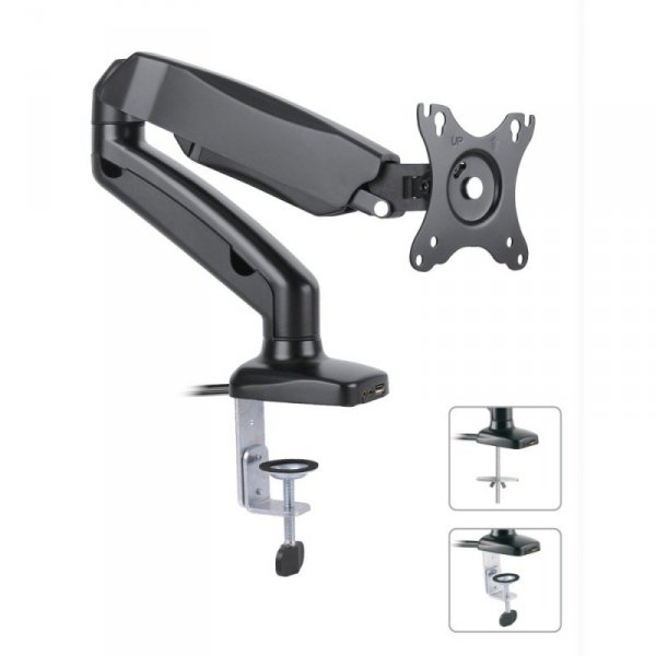 Techly ICA-LCD 514 uchwyt / stojak do monitorów 68,6 cm (27&quot;) Biurko Czarny