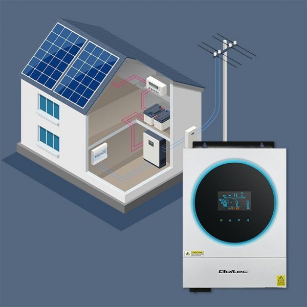 QOLTEC INWERTER SOLARNY OFF-GRID 6KVA | 6KW | 120A | MPPT | LCD | WI-FI | BMS | SINUS