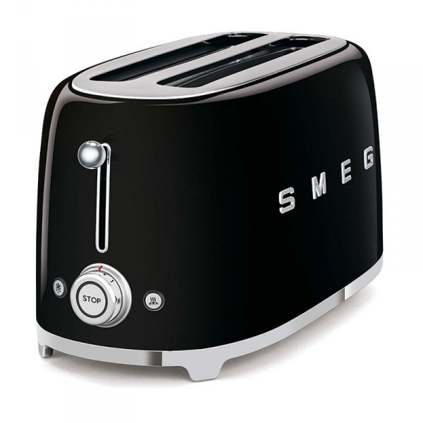 Toster Smeg TSF02BLEU czarny 4 kromek, metalowa obudowa