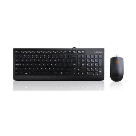 Lenovo 300 klawiatura Dołączona myszka Uniwersalne USB QWERTY US English Czarny