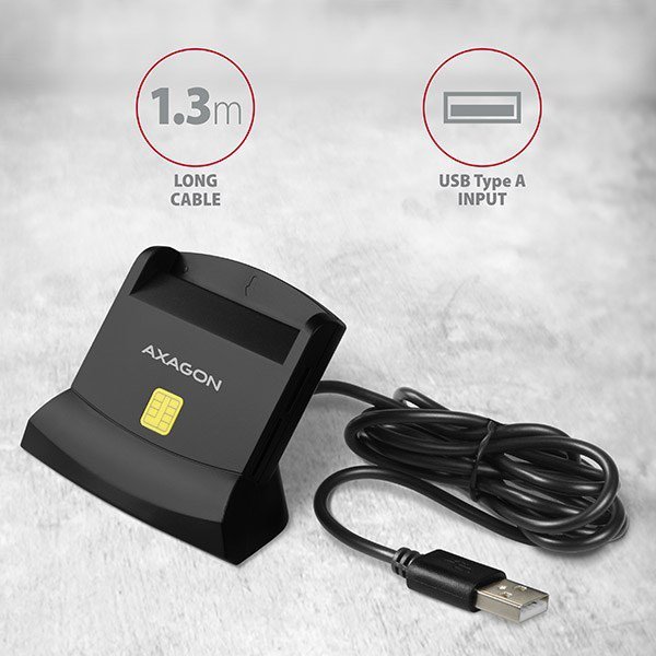 Axagon CRE-SM2 czytnik do kart chipowych Wewnętrzna USB USB 2.0 Czarny