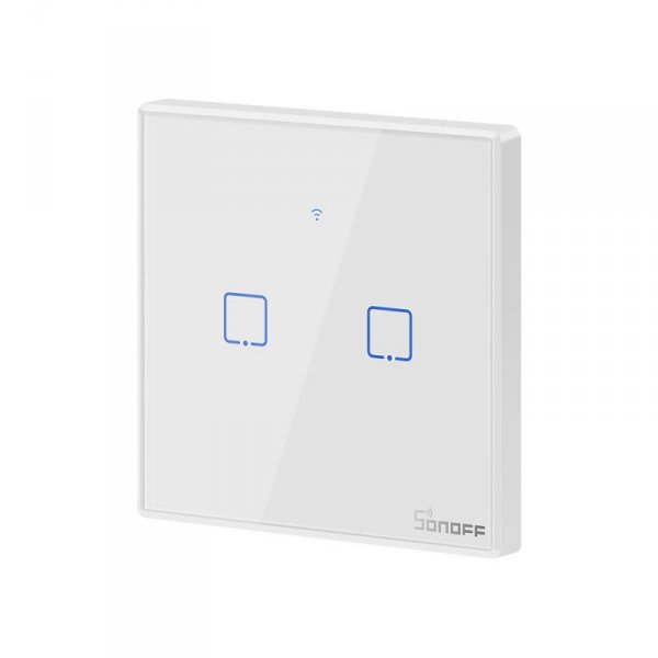 Dotykowy włącznik światła WiFi + RF 433 Sonoff T2 EU TX (2-kanałowy)
