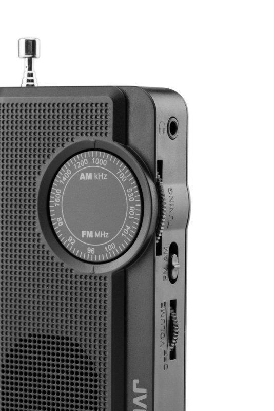 Przenośne radio JVC RA-E311B czarne lekkie 90g Tuner AM/FM