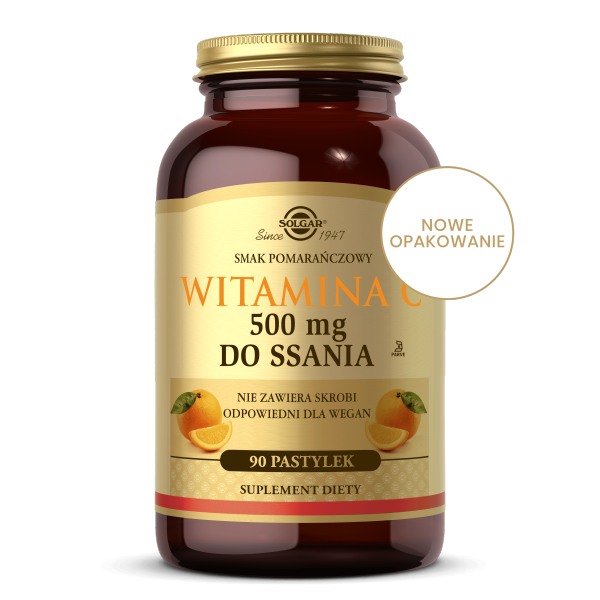 SOLGAR Witamina C 500 mg do ssania pom 90 pastelek