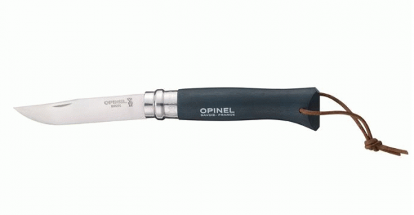 Opinel Nóż Inox Colorama Brown Dark z rzemieniem No.08 