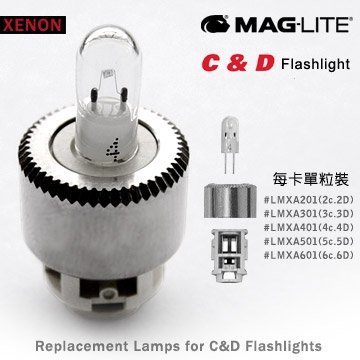 Żarówka Maglite xenon 3C , 3D LMXA301