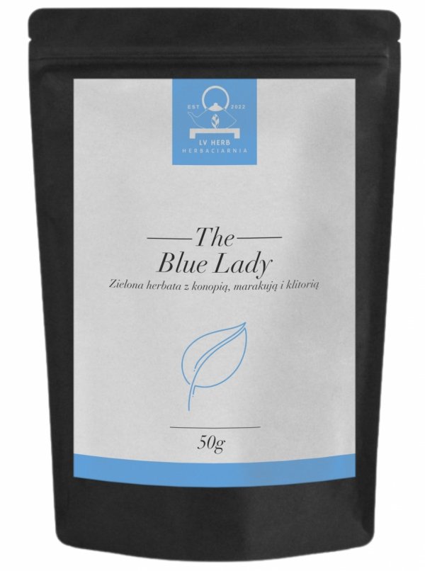 Zielona herbata konopna z marakują 50g - Herbata Liściasta &quot;Blue Lady&quot;
