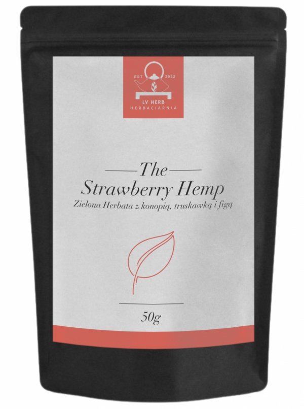 Zielona Herbata z Konopią - Aromatyzowana - Strawberry Hemp - Herbata Liściasta Premium 50g