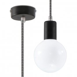 Lampa wisząca EDISON czarno-biała