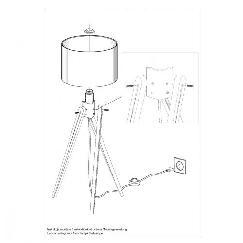 Lampa stojąca LEGNO 1 naturalne drewno 100 cm