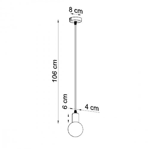 Lampa wisząca EDISON szara