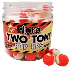 Kulki Dynamite Baits Fluro Pop-Ups Two Tone Strawberry & Coconut Cream 15mm