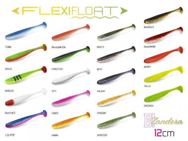 DuoPACK BOX Top Mix Delphin ZANDERA FlexiFLOAT UVs / 6x 5szt 12cm/Yeti+Booty+Candy+Perchy+Forester