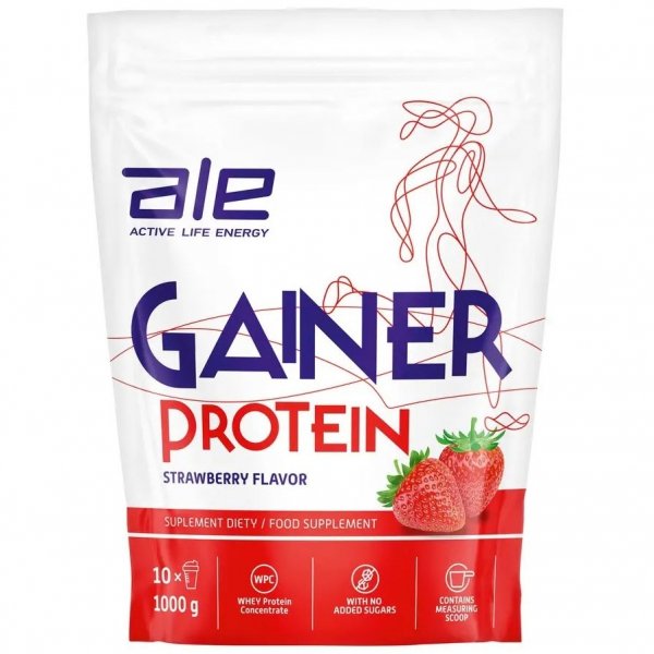 ALE Gainer Protein napój regeneracyjny (truskawka) - 1kg