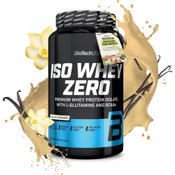 BioTech USA Iso Whey Zero izolat białka serwatkowego (wanilia) - 908g