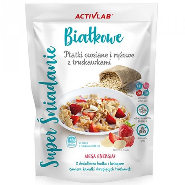 Activlab Płatki owsiane i ryżowe z truskawkami - 300g