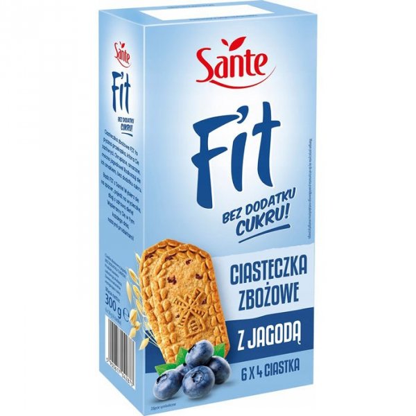 Sante Fit Ciasteczka Zbożowe z jagodą - 300g