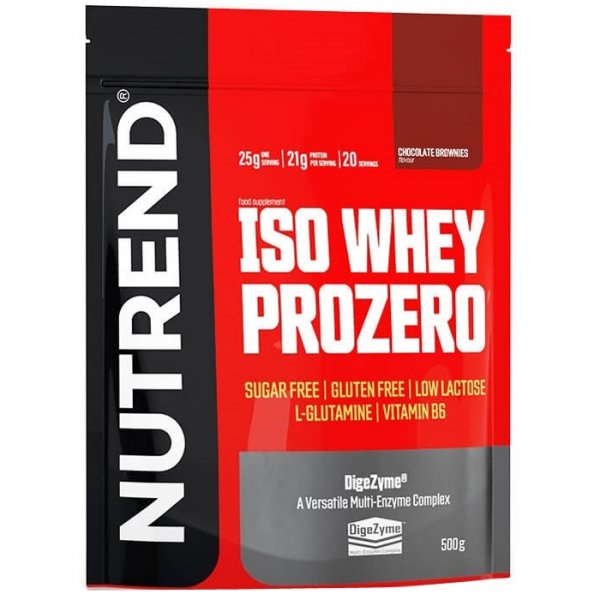 Nutrend Iso Whey Prozero izolat białka serwatkowego (chocolate brownies) - 500g