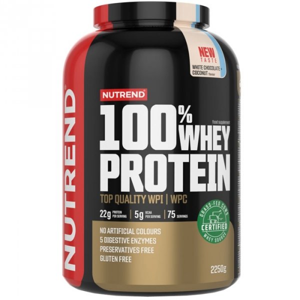 Nutrend 100% Whey Protein koncentrat białka serwatkowego (biała czekolada kokos) - 2,25kg