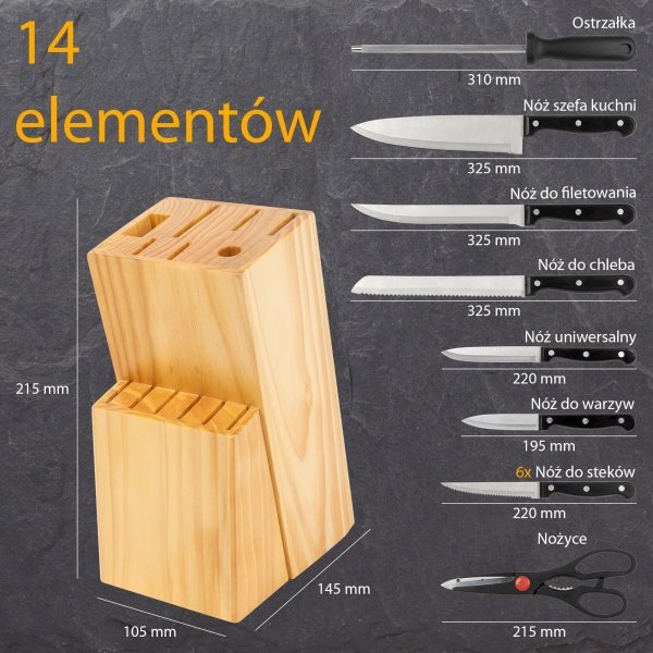 Zestaw noży 14 elementów Classbach C-MBS 4019