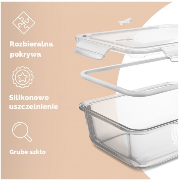Szklane pojemniki do przechowywania żywności 2x Classbach C-FHD 4024 G
