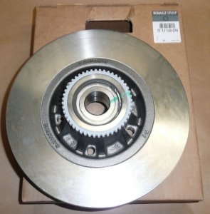 Original  Disque de frein Renault Trafic II arrière non livrable 1 pièce non ventilée avec roulement + ABS , 7711130076