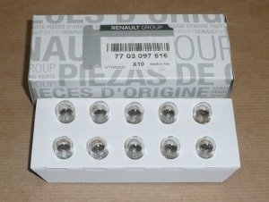 Original  Ampoule W5W 12V 5W Renault 10 pièces dans l'emballage , 7703097516