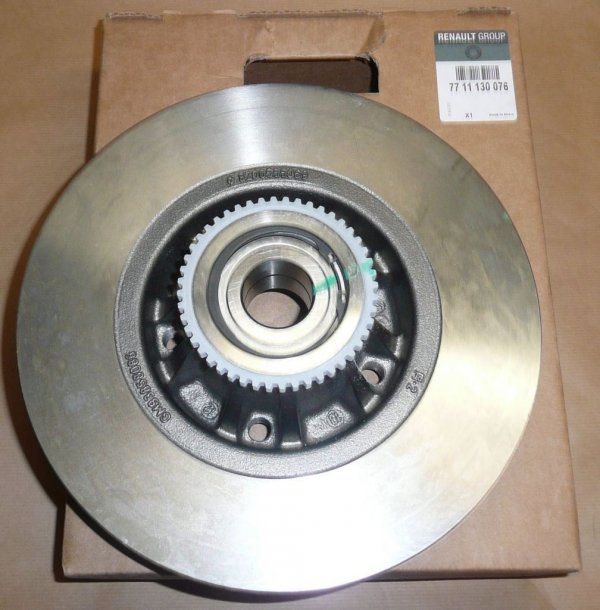 Original  Disque de frein Renault Trafic II arrière non livrable 1 pièce non ventilée avec roulement + ABS , 7711130076