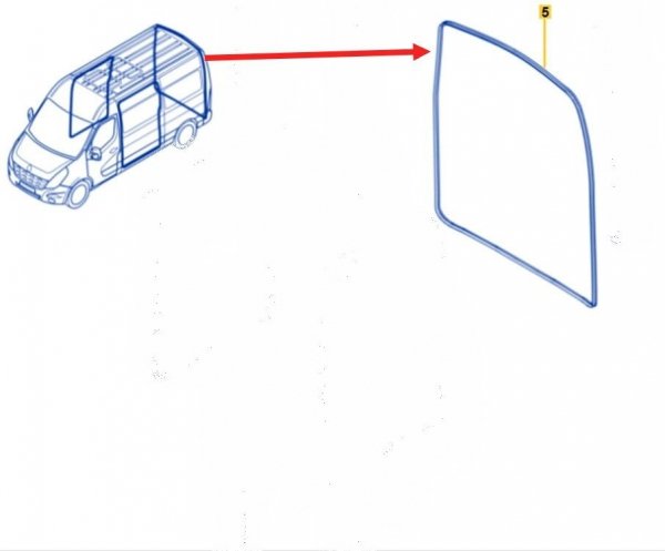 Joint d'étanchéité de porte de chargement arrière Renault Master mk3 2010- 7684200Q0A 8200678121, 8200678121